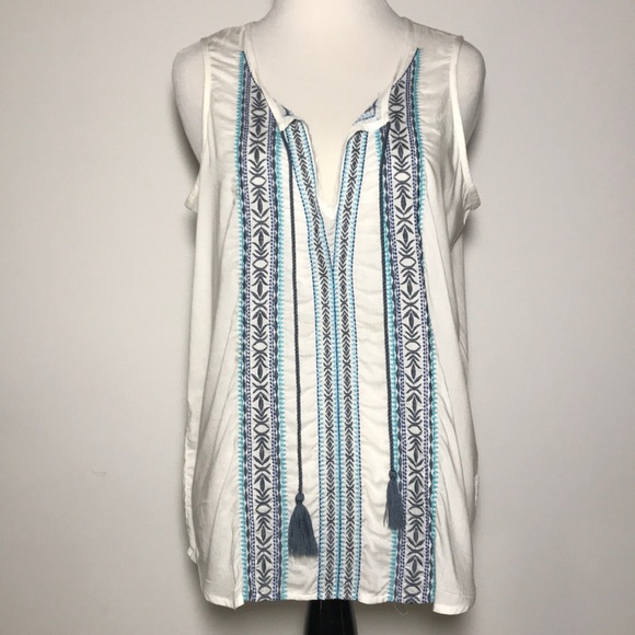 LOFT Tops - LOFT Embroidered Sleeveless Top, Size S, Like New